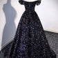 Midnight Galaxy – schulterfreies, funkelndes Pailletten-Abendkleid gh7072