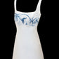 Girlhomeshops - Weißes, zart geblümtes, kurzes Satin-Heimkehrkleid, Geburtstagskleid, gh5375