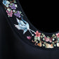 Girlhomeshops-Schwarzes, exquisites, florales, elegantes, kurzes Satin-Heimkehrkleid für Mädchen, Geburtstagskleid, gh5371