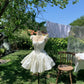 Girlhomeshops - Weißes süßes kurzes Chiffon-Heimkehrkleid, Geburtstagspartykleid, gh5047