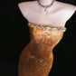Girlhomeshops – Superschönes, goldenes, wunderschönes, glitzerndes, metallisches Meerjungfrauen-Fischschwanz-Ballkleid, lang, gh5489