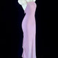 Lilac Satin Halter Backless Maxi Evening Dress - Custom Color/Size Plus Size Formal Gown gh6742