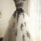 girlhomeshops-Weiß-Schwarz-Blumenmuster, exquisites schwarzes Schwanenprinzessinnenkleid aus Organza, langes Hochzeitskleid für Erwachsene, Zeremonie, Geburtstag, Bankett, Hochzeitskleid gh5833