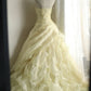 Girlhomeshops-Yellow Retro Halter Neck Heavy Puff Princess Wedding Dress gh5425
