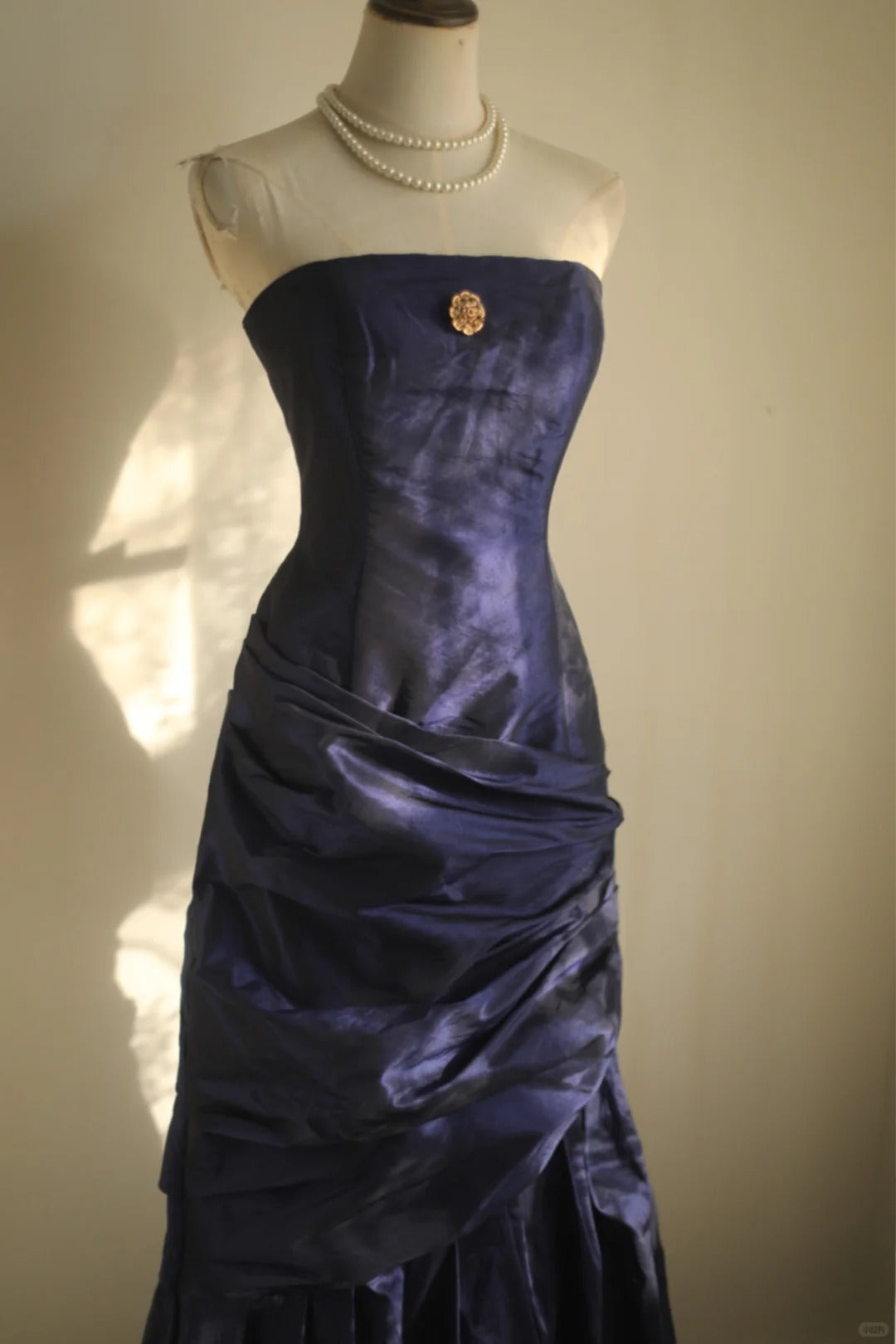 girlhomeshops-Blaues Meerjungfrau-Kleid, lang, Satin, Fischschwanz, Ballkleid, Prinzessin, Ballkleid, Abendkleid, gh5742