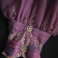 Purple retro palace puffy short homecoming dress princess dress taffeta satin organza handmade beaded adult ceremony birthday party gh4373