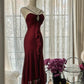 Burgunderrotes Vintage-Elegantes, exquisites, mit Edelsteinen besetztes, langes Chiffon-Abendkleid, ärmellos, Ballkleid, Partykleid für Geburtstage/Hochzeitsgäste, gh4101