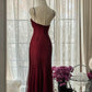 Burgunderrotes Vintage-Elegantes, exquisites, mit Edelsteinen besetztes, langes Chiffon-Abendkleid, ärmellos, Ballkleid, Partykleid für Geburtstage/Hochzeitsgäste, gh4101