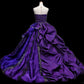 Girlhomeshops - Lila florales, mit Perlen verziertes, modisches, wunderschönes, elegantes, langes Tüll-Ballkleid gh5324