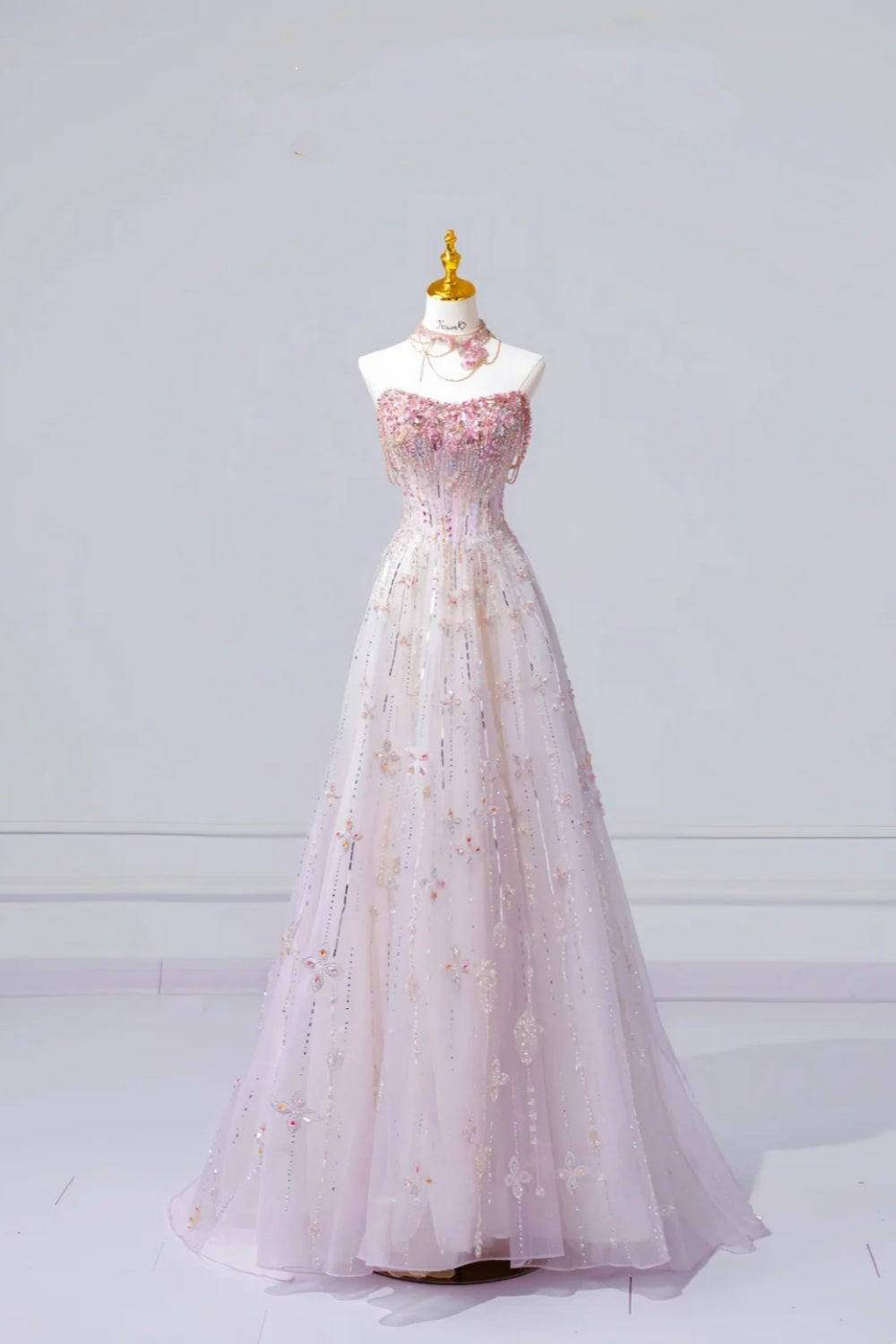Fairy Luxury Pink Diamond Starlight Strapless Ballgown - Dinner &amp; Red Carpet Gorgeous Dress gh6565