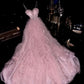 Robe de soirée longue rose brillante et élégante pour remise de diplômes gh6815