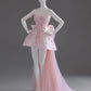 Girlhomeshops-Pink Exquisite Beading Fashion Short Satin Homecoming Dress Birthday Party Dress gh5413