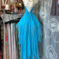 robe courte en mousseline bleue à encolure cœur girlhomeshops gh6127