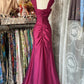 Pink Vintage Elegant Long Satin Mermaid Slim Evening Dress Party Dress Prom Dress gh4274