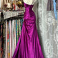 girlhomeshops-Neues Retro-Kleid, lila Satinkleid gh61278