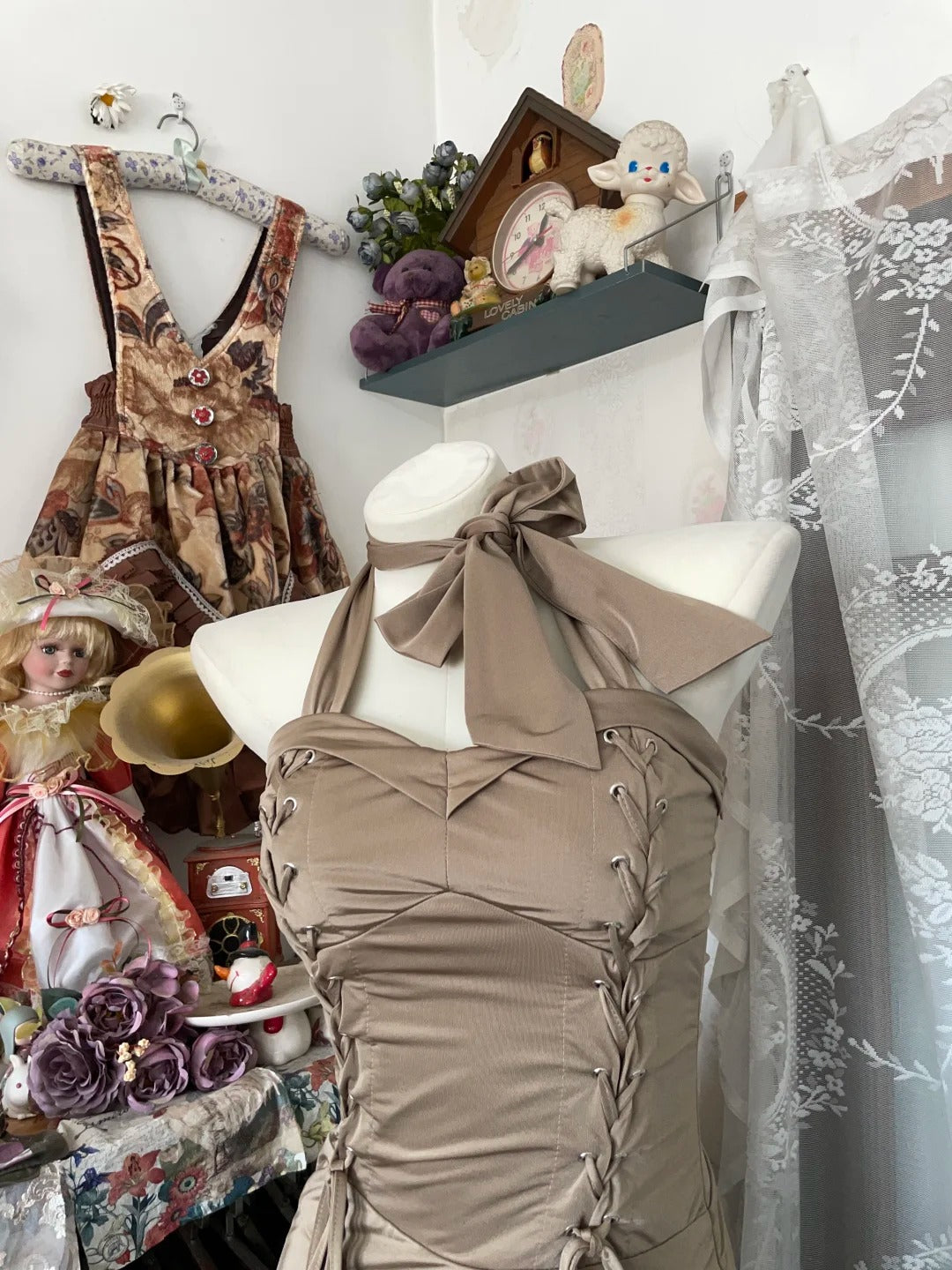 Girlhomeshops - Hellbraunes Meerjungfrau-Kleid, lang, figurbetont, Satin, Ballkleid, Abendkleid, Partykleid, gh5245
