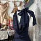 Girlhomeshops-New A-line dark blue simple fashion elegant long satin Prom dress evening dress party dress gh5191