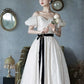 White Elegant Fashion Elegant Textured Long Satin short sleeves Floor-Length Prom Dress Evening Dress Princess Graduation Dress Adult Ceremony Dress gh3845