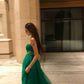 Green strapless fashionable and elegant long sheer evening gown gh6755