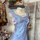 Vintage Meerjungfrauenkleid in Blau-Lila – Schimmerndes Satinkleid im Meerjungfrauenstil, Vintage-Mädchenkleid. gh7087