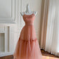 Mintgrünes, fließendes, langes Chiffon-Ballkleid für Geburtstagspartys, gh4405
