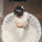 girlhomeshops-Birthday dress Lace Embroidery High-neck Gown, Retro Elegance Shows Feminine Softness gh5898