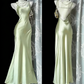 Light Mint Green Spaghetti Strap Gown - Satin Backless Mermaid Date/Light Evening/Vacation Maxi Dress gh6991