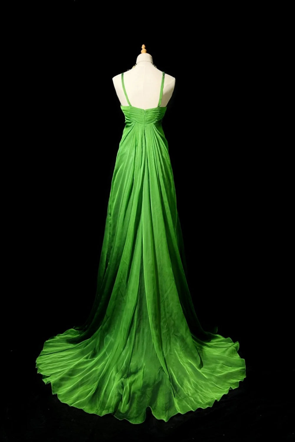 girlhomeshops-Fairy - Robe de soirée fleurie à cristaux vert forêt gh5848