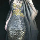 Blue gorgeous exquisite beaded long satin ball gown evening dress party dress gh4503