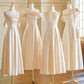 Champagne Color Gentle Elegant Fashion Retro Long Satin Ball Gown Evening Gown Wedding Guest Party Dress Bridesmaid Dress Prom Dress gh3994