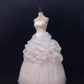 Blush Pink Strapless Romantic Gown With Embroidery, Cinched Waist & Voluminous Princess Skirt, Wedding Dress & Bridal Gown gh8133