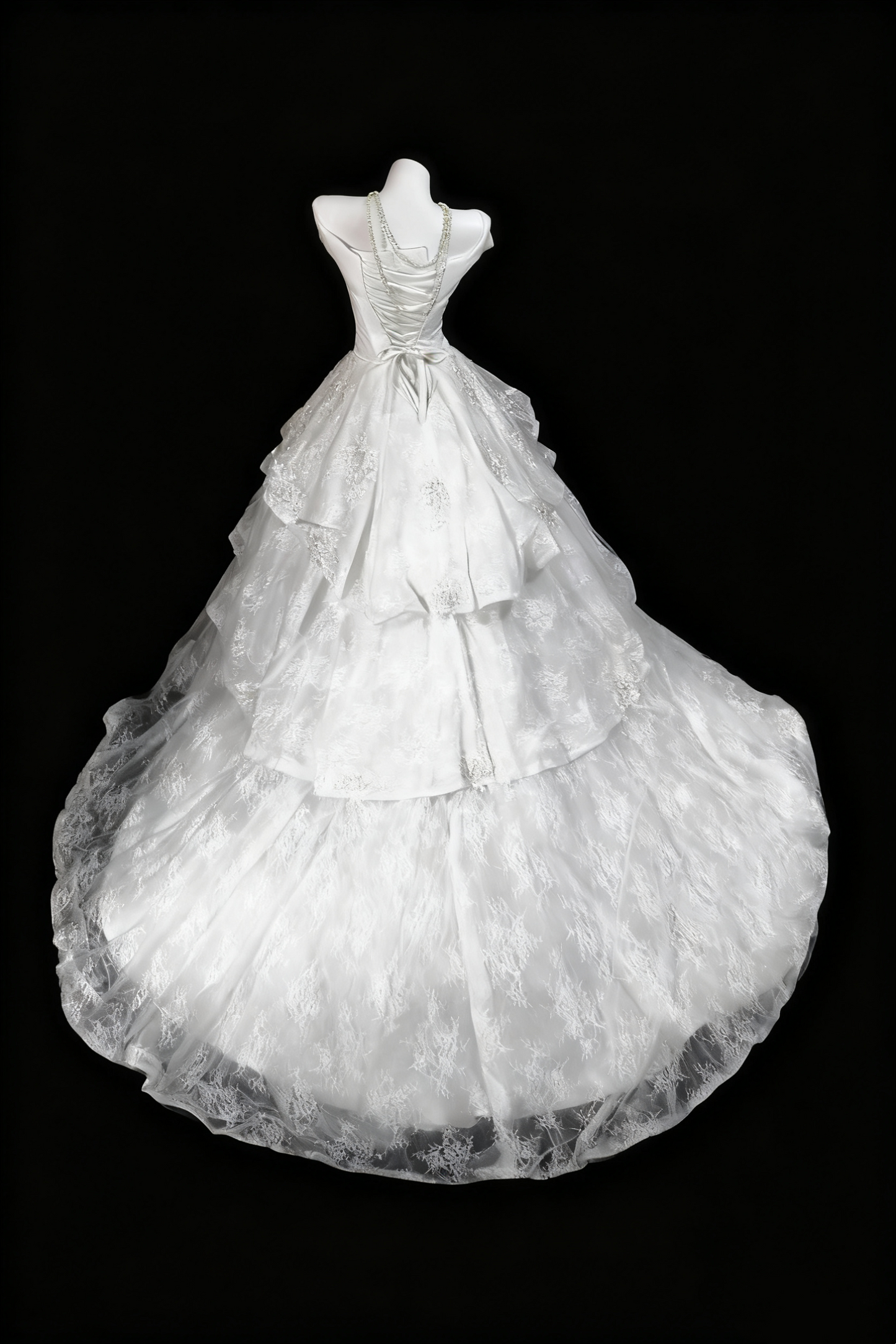 girlhomeshops – Weißes, wunderschönes und exquisites langes Spitzenhochzeitskleid gh6281