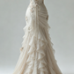 Ivory Vintage Floral Long Tulle Ball Gown Wedding Dress gh4955