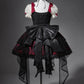 Girlhomeshops-Schwarz-rotes, geblümtes Tüll-Spitzen-Kurzes Heimkehrkleid, Geburtstagskleid, gh5346