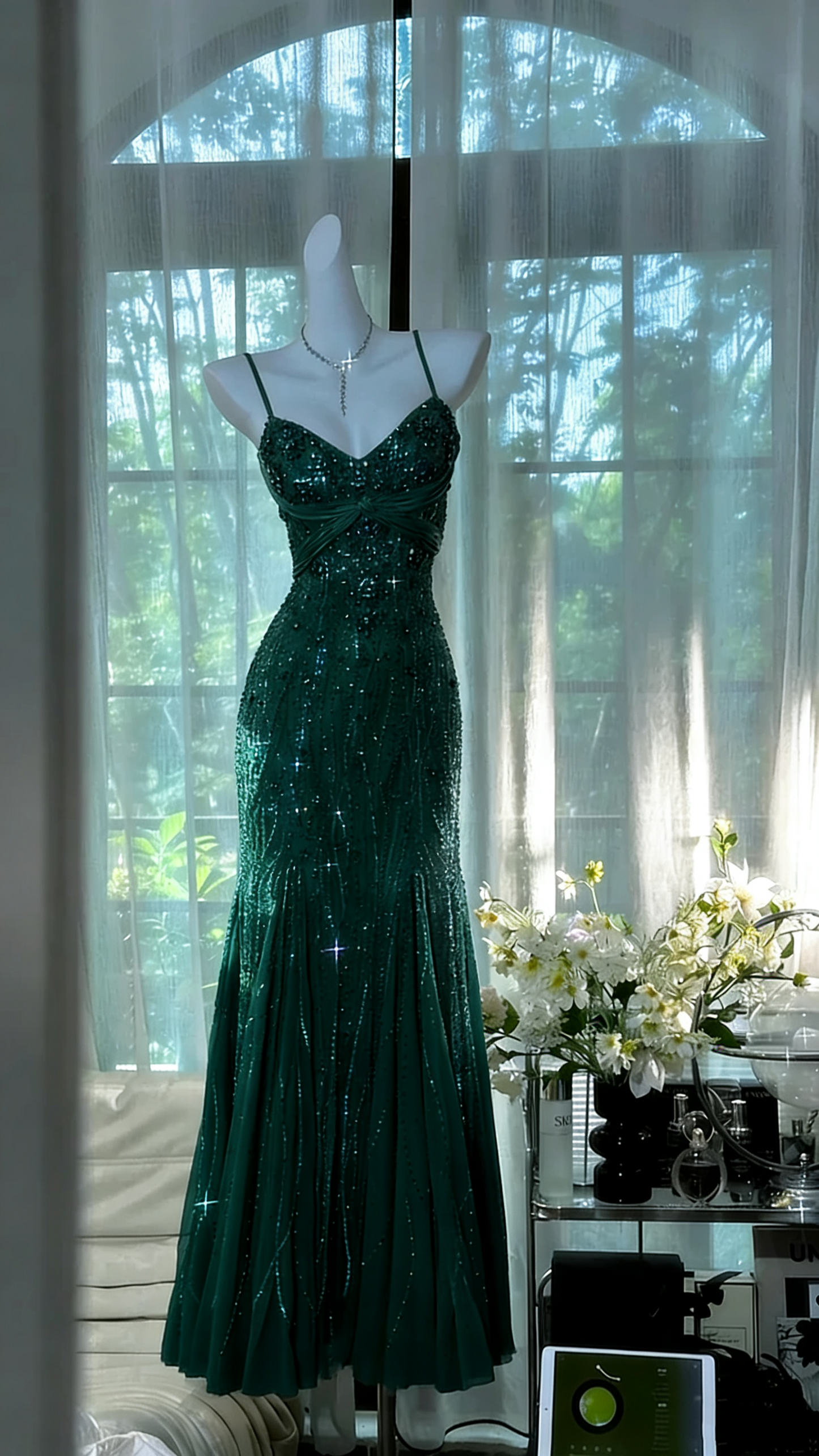 Vintage Beading Long Elegant Chiffon Homecoming Dress Ball Dress Evening Dress Birthday Party Dress Date Dress Prom Dress gh4681