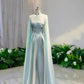 Girlhomeshops - Robe de bal longue en satin vert clair à fleurs et perles, robe de cérémonie à manches longues gh5309