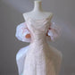 Girlhomeshops - Robe de bal longue en tulle rose magnifique, ornée de perles scintillantes et de perles, et robe de soirée formelle au sol gh5315