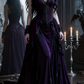 girlhomeshops-Purple Velvet Long Floor-Length Prom Dress With Train gh5942