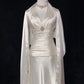 Ivory White Vintage Long Satin Elegant Ball Gown Evening Dress Graduation Dress Wedding Dress gh4490