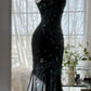 Black Shiny Luxury Gorgeous Exquisite Beaded Long Mermaid Mermaid Dress Chiffon Fairy Ball Dress Evening Dress Wedding Guest Party Dress Prom Dress Date Dress Graduation Dress gh3992