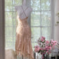 Robe de soirée courte en mousseline de soie rose clair à fleurs et perles, élégante, robe de bal, robe de soirée, robe de fête d'anniversaire, robe de rendez-vous, gh4683