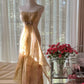 Robe de soirée longue en mousseline de soie, élégante et de couleur claire, idéale pour un anniversaire ou des fêtes (gh4065)