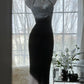 Black Silver Gorgeous Shiny Fashion Gradient Suspender Long Sequin Prom Dress Evening Dress Party Dress gh4004