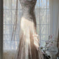 Pink Romantic Fashion Elegant Exquisite Beaded Spaghetti Straps Long Tulle Chiffon Ruffle Ball Gown Evening Dress Party Dress gh4057