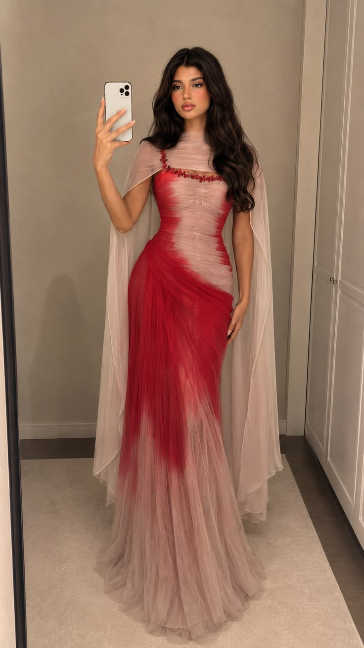 ✨Girlhomeshops-Pretty Spaghetti Straps Tulle Pleated Beaded Mermaid Prom Dress Formal Party Gown gh10162