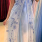 Lavendel elegante mode gradienten exquisite perlen spaghetti-trägern lange tüll ballkleid abendkleid partykleid prom kleid gh3588