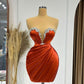 Orange Fashion Elegant Exquisite Beading Short Sexy Satin Ball Gown Evening Dress Party Dress gh3425