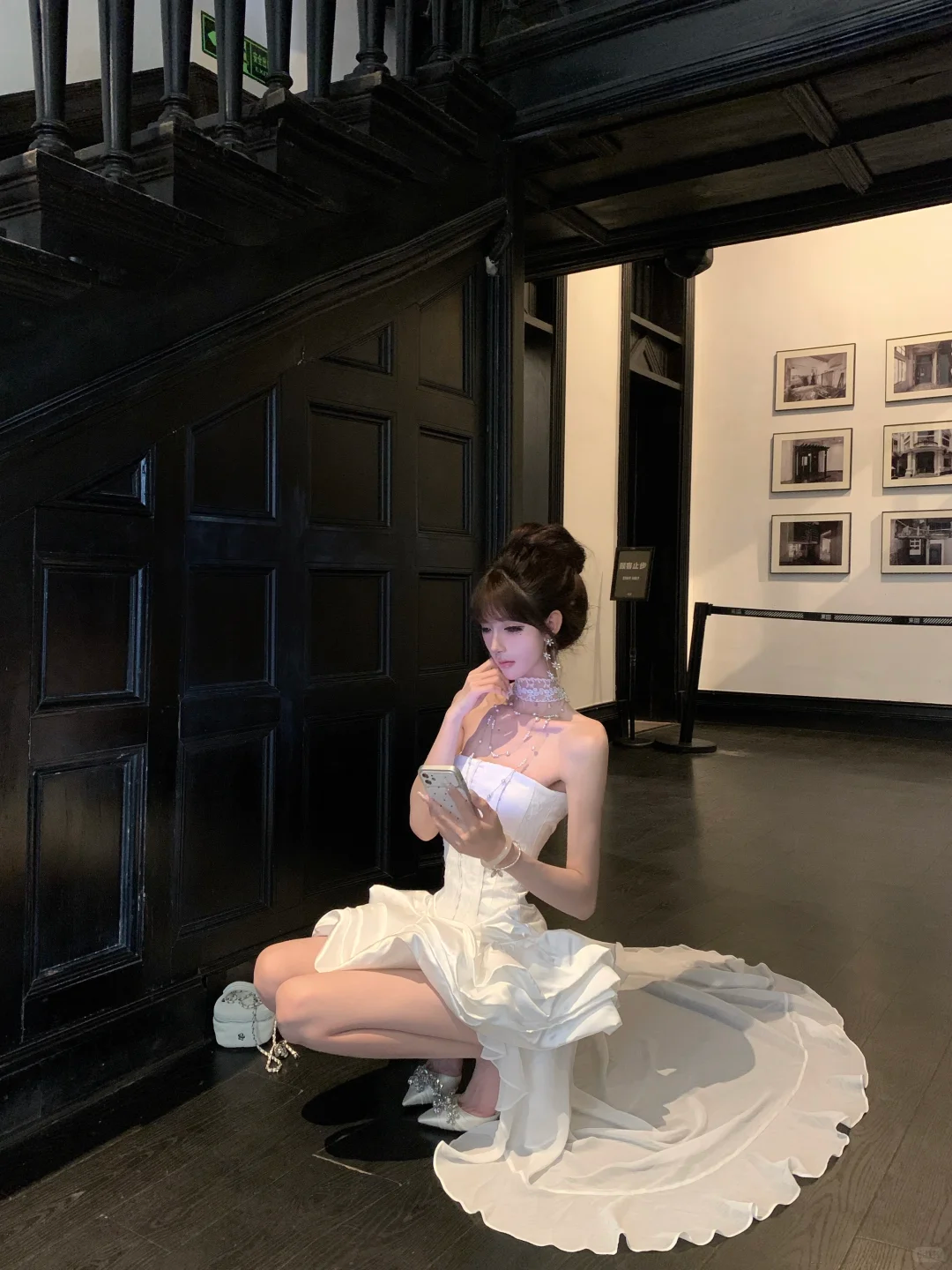 Women Elegant White Strapless Corset High Low Prom Dress Ruffled Train Formal Evening Gown gh9420