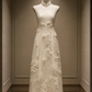 ✨Girlhomeshops-Cream Chinese Qipao Bridal Gown with Pearl Tassel Lace gh10353