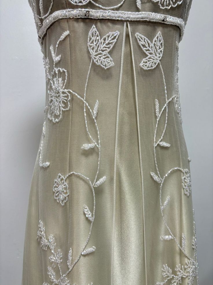 Robe de soirée longue en tulle, magnifique robe de soirée, dégradé rétro, exquise, perlée, élégante, couleur champagne, robe de bal, gh3192